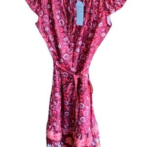 Made with Love Red floral Knee High Dress for Women Small